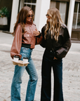 Leather Mock Neck Jacket